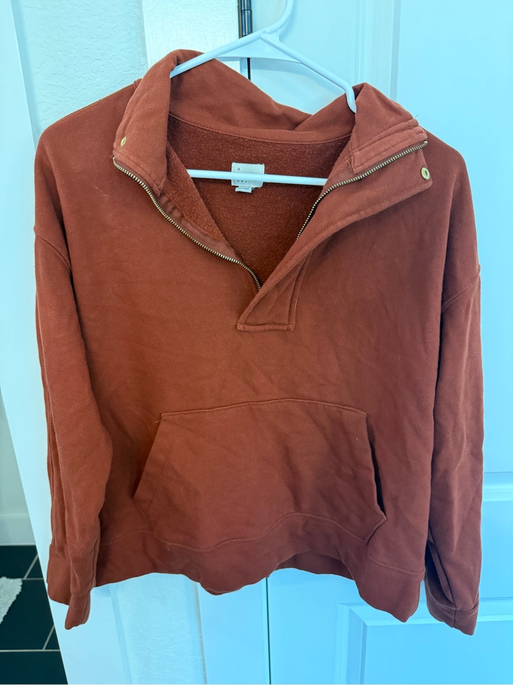 a new day Rust Quarter-Zip Pullover Sweater